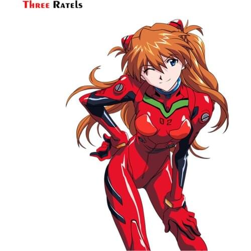 Three Ratels FC460 RHM Asuka Langley Soryu Imgur Cartoon 3D Stickers For Car Anime Vinyl Decal
