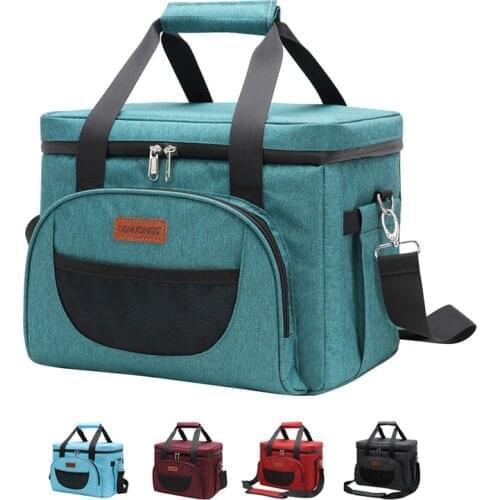 Large Capacity Shoulder Lunch Box Bags Food Insulation Bag Car Meal Fresh-keeping Handbag Picnic Fruit Drink Snack Cooler Packag