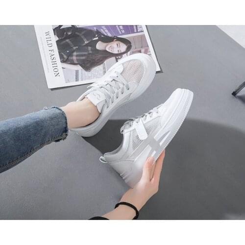 Women Shoes 2021 Mesh Hollow Fashion Women Casual Shoes Flats platform Summer Shoes Breathable Light Off White Women Sneakers