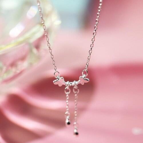 KOFSAC Charm 925 Sterling Silver Necklaces For Women Elegant Zircon Tassel Butterfly Necklace Girl Fashion Anniversary Jewelry