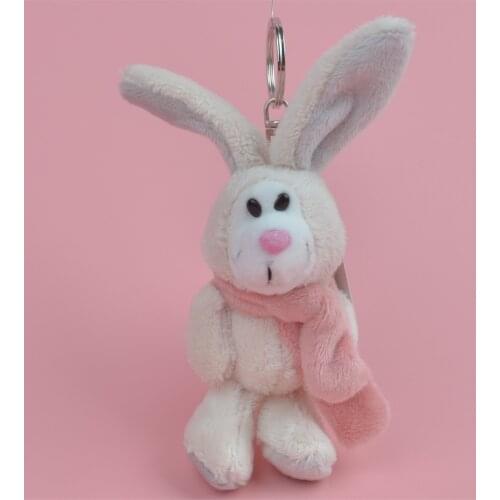 1 pcs Cute Plush Pink scarf Rabbit Toys Small Pendant Doll Creative Mini Soft Stuffed Conjoined Beauty Toy Dolls For Kids Gifts