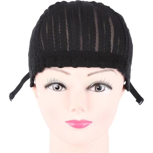 1PC Black Color Adjustable Strap Elastic Cap For Weave Crochet Braid Wig Caps For Making Wigs Weaving Braid Cap Wig Net