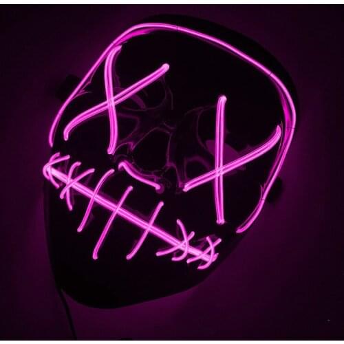 2019 Halloween Mask LED Cold Light Mask Light Up Mask Party Black Horror Funny Masks Festival Cosplay Costume Supplies Highlight