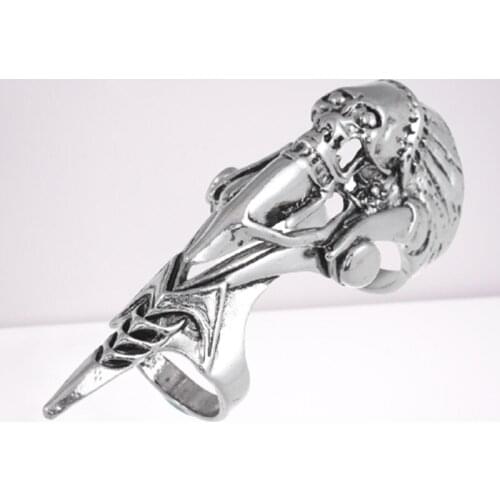 2021 Punk Retro Skull Ring For Men Male Knight Skull Ghost Knuckle Armour Finger Rings Unisex Cool Party Jewelry Gifts