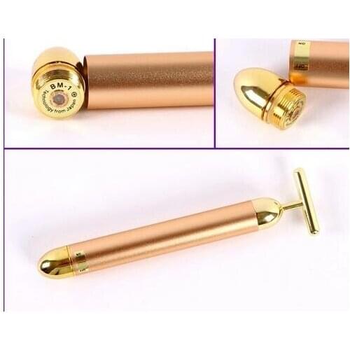 24K Waterproof Pulse Beauty Bar T Shape Firming Facial Roller Massager Skin Care jk17