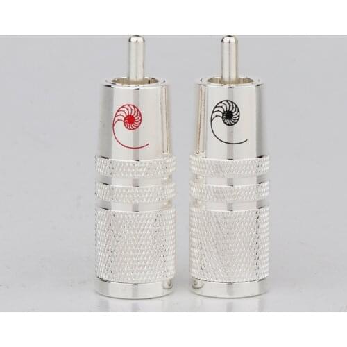 4pcs Silver Plated RCA plug RCA Male Interconnect Cable Plug Hifi RCA Jack Screw Lock