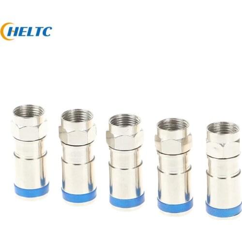 5Pcs F-Type Male Plug Compression Connectors For RG6 Coax Coaxial TV Cable
