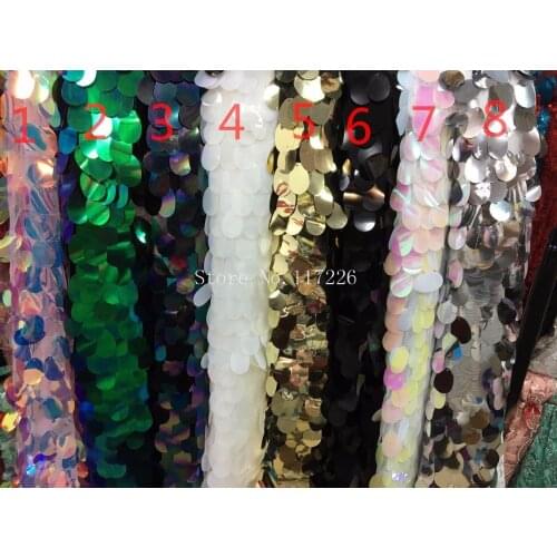8 COLORS option hot selling sequins lace fabric French lace sequence lace fabric JRB-5818 for party dress