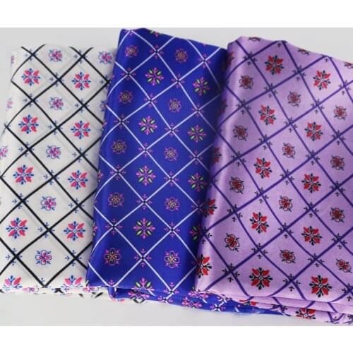 100cm*148cm Handmade Diy Cloth Floral Plaid Patchwork Satin Fabric Charmeuse