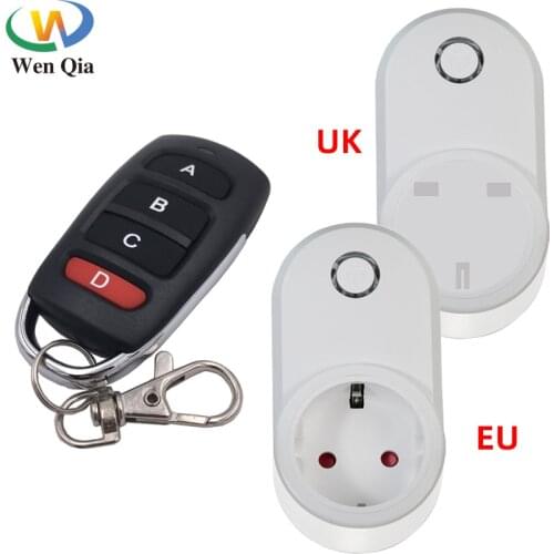 Wireless Remote Control Socket AC 220V 15A 433MHz Universal EU UK Wall Programmable Electrical Plug Outlet For Smart Home LED