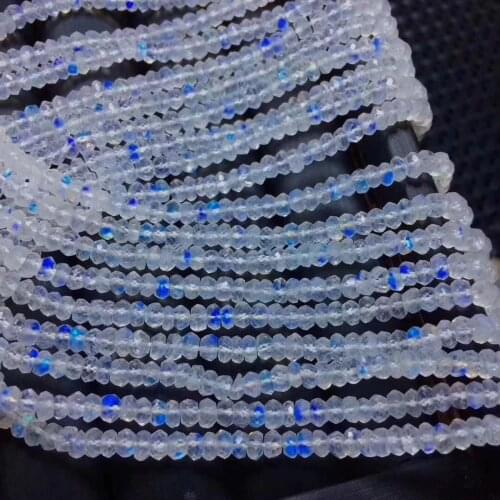 Loose beads white A moonstone roundel faceted 4-5*2mm 14" for DIY jewelry making FPPJ wholesale beads nature gem stone