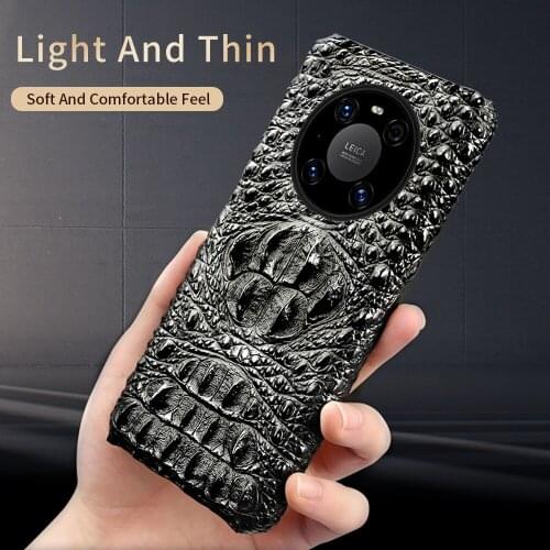 Genuine Leather Phone Case For Huawei Mate 40 Pro Case Crocodile Pattern Cover Cowhide Coque For Huawei Mate 30 Pro 5G 40 Funda