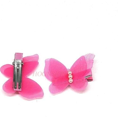 Childrens Hair Accessories Simulation Bow Lady Snow Yarn Hairpin Princess Hairpin Baby Korean Pearl Girl Head Jewelry Sale