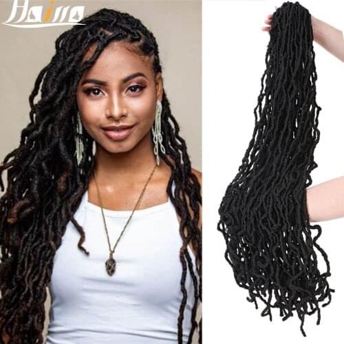HAIRRO 36 Inches Faux Locs Curly Braids Extension Crochet Hair Soft Goddess Braiding Dreadlocks Hair For Black Women Bundle Hair