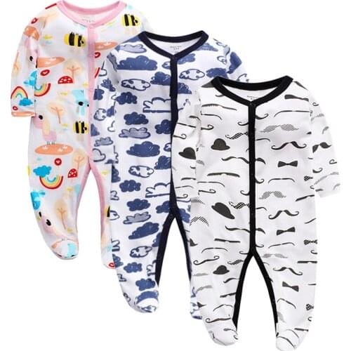 0-12 Month Long Sleeve Romper Spring Autumn Infant Baby Girl Boy Clothing Jumpsuit Cotton Sleepwear New Born Baby Clothes