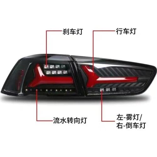 2PC Taillight assembly for 2008 Mitsubishi Lancer-ex ​LED Tail Light Turning Signal Brake Light Reverse Light Car accessories
