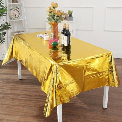 Laser Film Waterproof Table Cloth Set Party Supplies Decorative Tablecloth Waterproof Oilproof Wedding Decoration Table Cloth