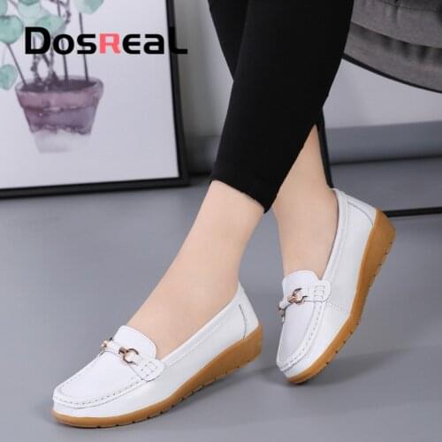 Dosreal Women Genuine Leather Loafers Flats Spring New Arrival Ladies Leisure Flats Shoes Female Ballet Flats Ballerines Flats