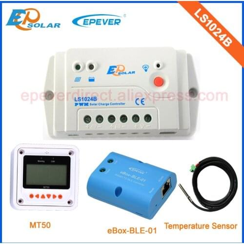 LS1024B 10A EP series PWM Solar panels controller bluetooth eBOX MT50 Meter 12V 150W Solar panels micro system 24V battery work