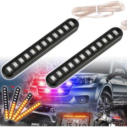 Motorcycle Light Bar Strip Tail Brake Stop Turn Signal License Plate Light Integrated 3528 SMD 48 LED Red Amber Color