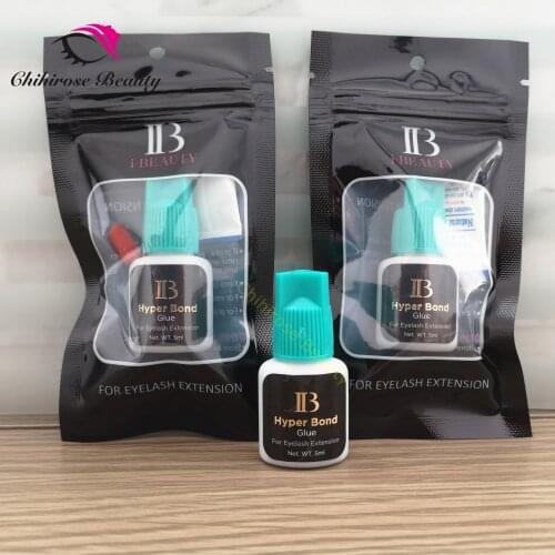 Original 5 Bottles Korea IB Ibeauty Hyper Bond 0.5s Glue Fast Drying Eyelash Extensions Glue Blue Cap Cyan Cap 5ml