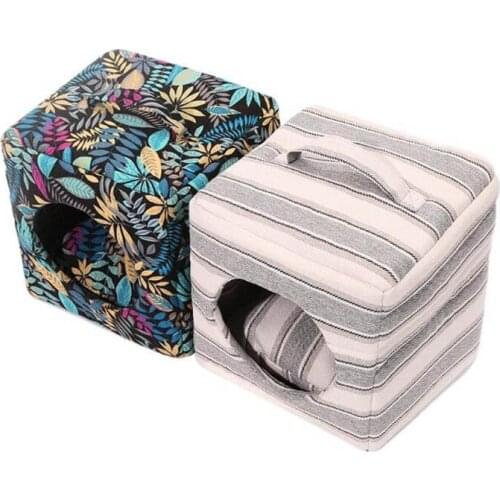 Hot Style Foldable Square Cat Cage Dog Cage Stripe Print Cat Kennel Dog Kennel Folding Kennel Cute Small Animal Cages Pet Kennel