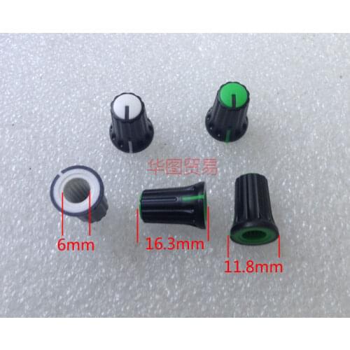 60pcs audio volume switch adjustment small knob / 148 flower axis knob H16.3mm*W11.8mm hole 6mm / knurling axis rotary