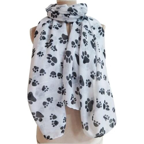 10pcs/lot Cute Cat Dog Animal Paw Footprint Printed Scarf Shawl Wrap Soft Lightweight Large Size