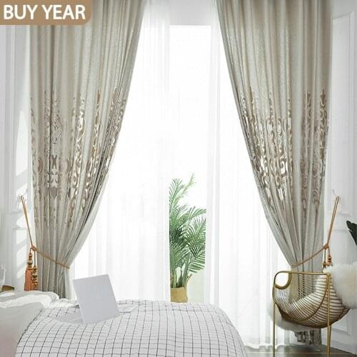 Nordic Curtains for Living dining Room Bedroom Ins Wind Light Luxury Simple European Semi-shading Flannel Curtain Cloth Window