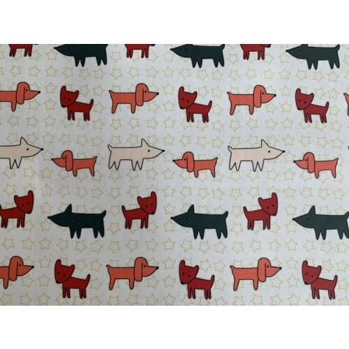 Cute Dog Star Printed Patchwork Cotton PVC Acrylic Polyester Composite Waterproof Fabric Cloth DIY Tablecloth 145cm*91cm