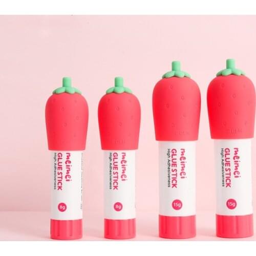 Cartoon Strawberry Shape Solid Glue Stick Strong Adhesives Glue Stick Students Stationery Office School Supplies Handmade DIY