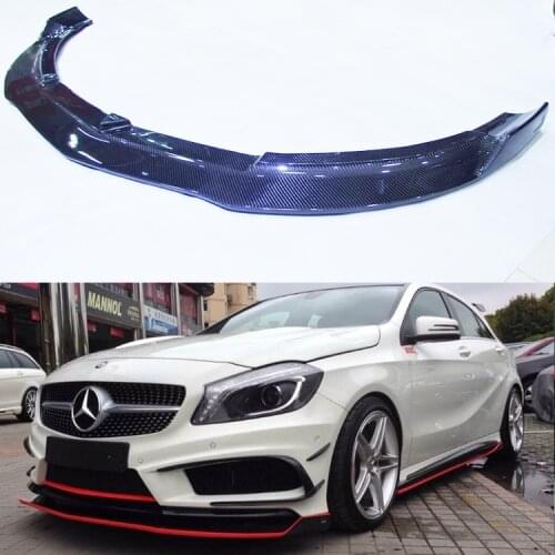 Carbon auto parts for W176 Revoz port style look carbon front lip for W176 A45 2014~2016