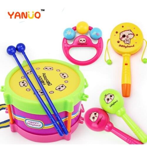 YANUO 5Pcs/Set Baby Drum Musical Instruments Kids Drum Set for Children Gift Kids Toys Noise Maker Children Toys 12 Months Baby