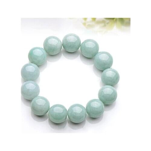 Zheru Jewelry Natural Jadeite Light Green Round Bead Bracelets Mens and Womens Bracelets Necklaces Exquisite Jewelry Best Gift