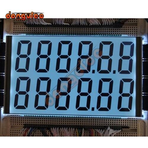 Refueling Machine Screen 90PIN HTN Double 6-Digits Segment LCD Panel 3V White Backlight