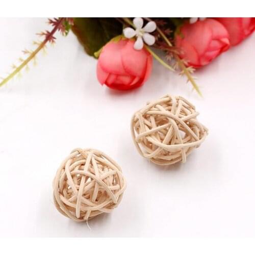 1Pcs 3cm Rattan Ball Craft Sepak Takraw DIY Hanging Wedding Home Easter Decoration Ornaments Kids Toys Curtain Accessories