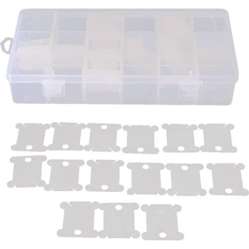 18 Compartments Embroidery Floss Organizer Box With 120pcs Plastic Floss Bobbins For Stitch