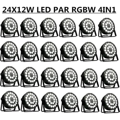 24PCS/ 24X12W LED PAR RGBW 4in1 PAR Lights/ disco lights dmx512 control wash light stage par led professional dj equipment