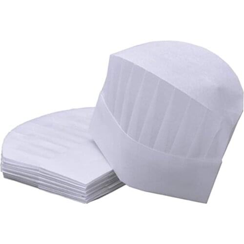 25 Packs of Disposable Chef Hat SMS Non-Woven Kitchen Cooking Hats Cap Party Baking