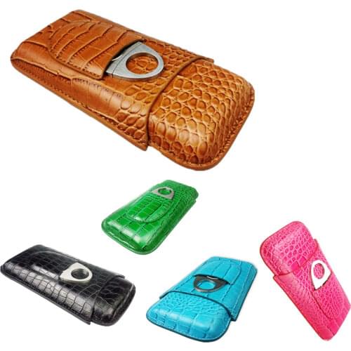 Cigar Case Portable Alligator 3 Pack Travel Moisturizer to hold a packet of cigarettes