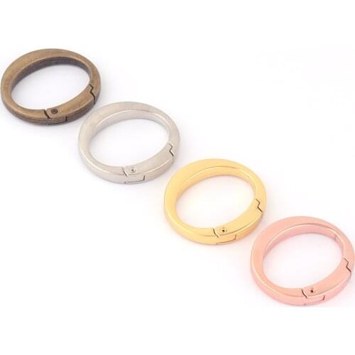 30mm Rose Gold Spring Round Ring Snap Hook Gate O Ring,Metal Purse Hardware Webbing Bag Clasp Spring Buckle for Handbag 4Pcs