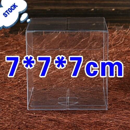 30pcs 7*7*7cm clear plastic pvc boxes packaging for giftchocolatecandycosmeticcakecrafts display package transparent Box