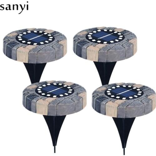 4pcs Solar Powered Ground Light Waterproof Garden Pathway Deck Lights With8/16 LED Lamp for Home Yard Driveway Lawn Road