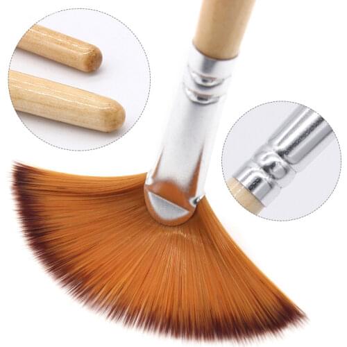 5 Pcs Artist Fan Brush Painting Nylon Hair Watercolor Paint Brush Set High Quality Acrylic Oil Brush Painting Art Supplies