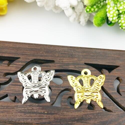 50pcs 15x16mm Filigree butterfly Wraps Metal Charms For Embellishment Scrapbook DIY Jewelry Metal Craft Wraps