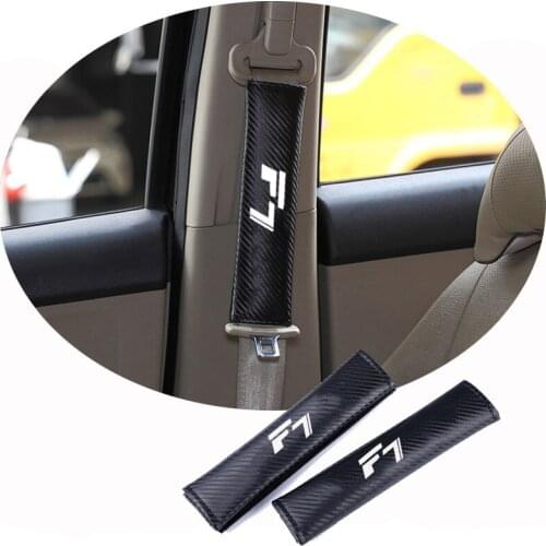 Interior Accessories For Great Wall Hover F7 PU material carbon fiber texture Fashion Car Seat Belt Cover Car Seat Belts Padding