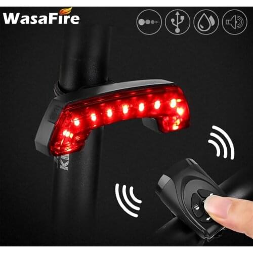 Smart Bike Taillight with Horn Wireless Remote Control Bicycle Indicator USB MTB Bike Rear Back Light Cycling Turning Signal