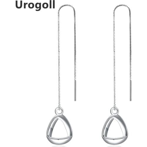 Noble New Fashion Simple geometric Earrings female Hot Sale 925 Sterling silver Earring Crystal from Jewelry Gift