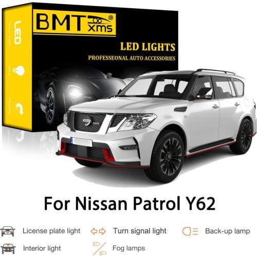 BMTxms Canbus For Nissan Patrol Y62 2012-2019 Car LED Exterior Interior Parking Turn Signal Reverse License Plate Light Fog Lamp