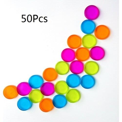 50Pcs Colored Plastic Disc Transparent Binding Ring Disc Loose Leaf Office Supplies Mushroom Hole Disc-binding Book Binding Ring